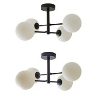 4 Way Ceiling Light Fitting Frosted Globe Lampshades Bathroom IP44 Living Room