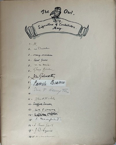 The Owl, A Miscellany No. 1 May 1919 (w/Signature Page) - 第 2/4 張圖片