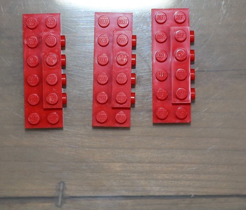 LEGO 87609 Bright Right Modified Plate 2x6x2/3 w 4 Studs on Side Qty 3 - Picture 2 of 3