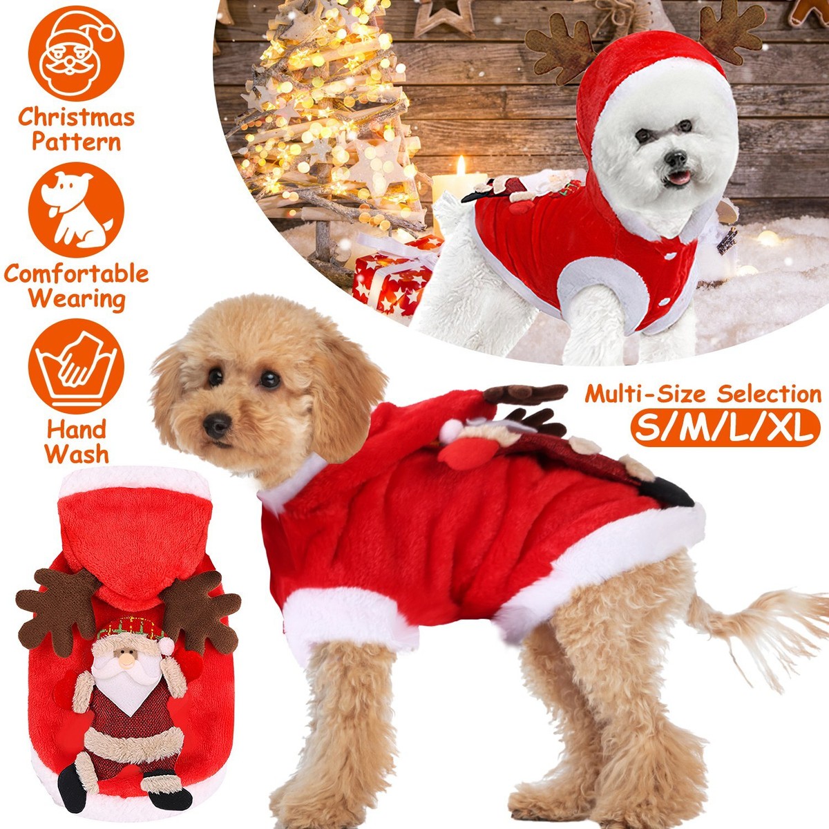Amazon Dog Elf Costume Xl Pet Christmas Clothes Santa Claus