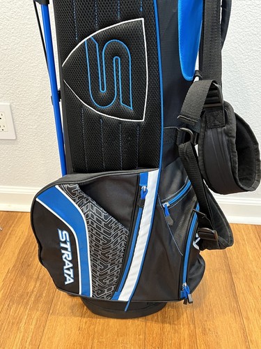 Strata Callaway Golf Bag 7 Way 5 Zipper Pockets Blue/ Black NiceBag! - Picture 10 of 10