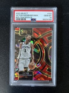 2023-24 Select Victor Wembanyama Premier Red Cracked Ice #121 PSA 10