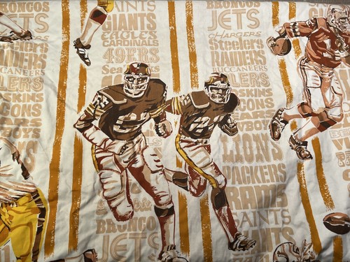 Tenda tendaggio lunga 24 x 63 vintage Sears Earth-Tone NFL pannello calcio - Foto 1 di 5