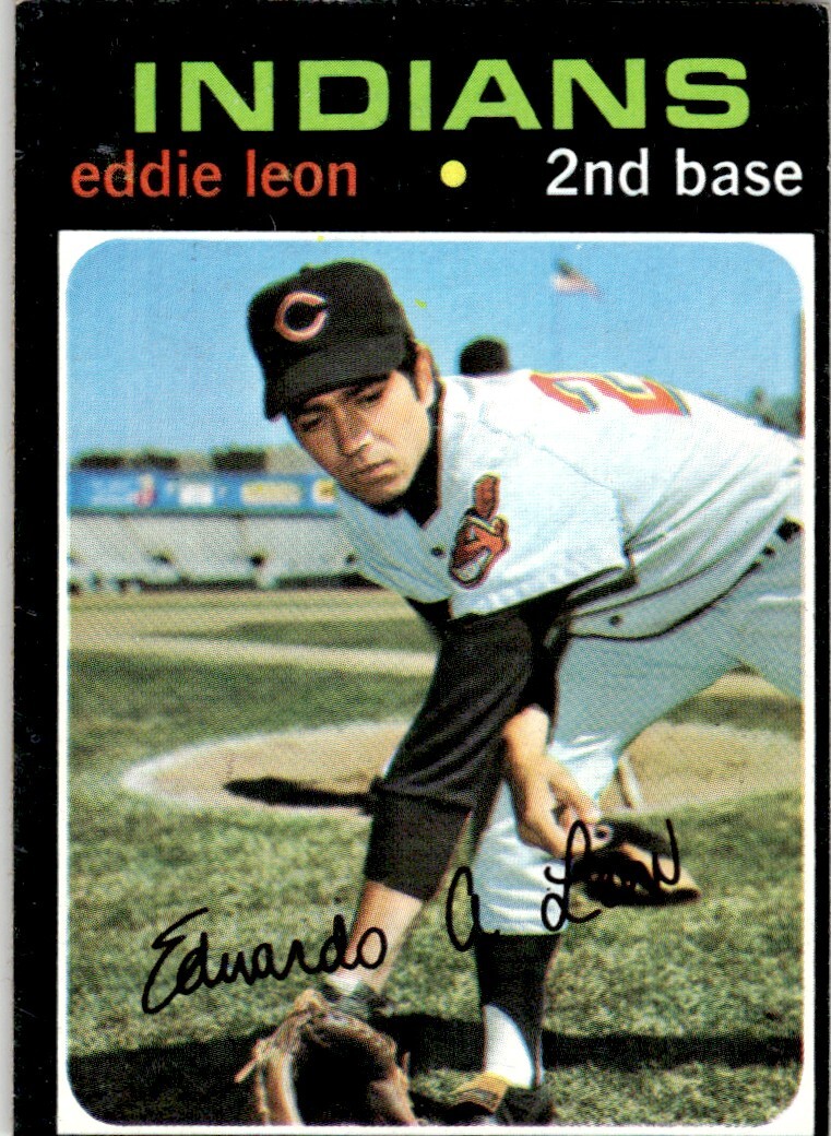 1971 Topps Baseball Eddie Leon Cleveland Indians #252 EX-MT+