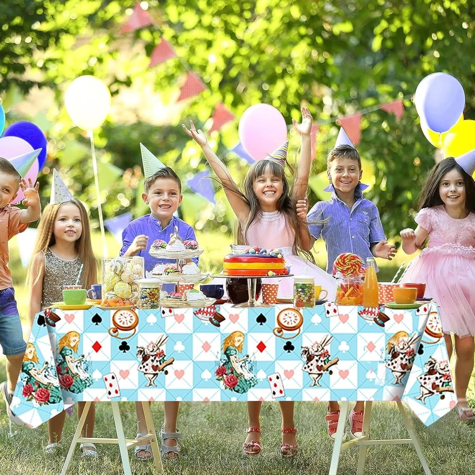 Mantel Alicia en el País de las Maravillas Clásico Cuento de Hadas Fiesta Mantel Decoración Foto 4 de 4