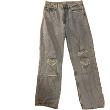  Denim Loose Straight High Waist Size 6 Blue Jean