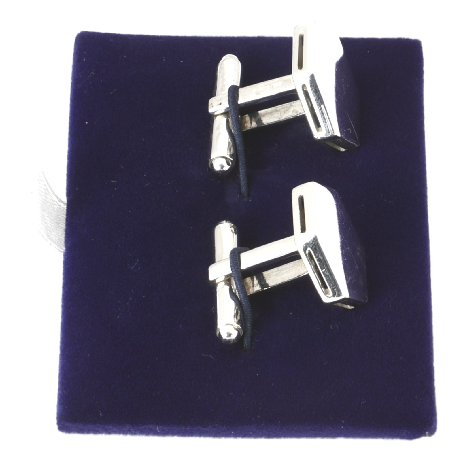 Pair Hallmarked Silver Cufflinks HEXAGONAL Shape … - image 3