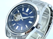 N MINT SEIKO PRESAGE Automatic Watch Navy Blue Open heart 4R38-02A0 Band 6.1 in