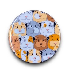 Guinea Pig Pattern Magnet Handmade Retro Pet Portrait Art Gift Decor 3.5"