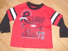 Shirt Gr. 74 in rot/schwarz/weiß und Motiv