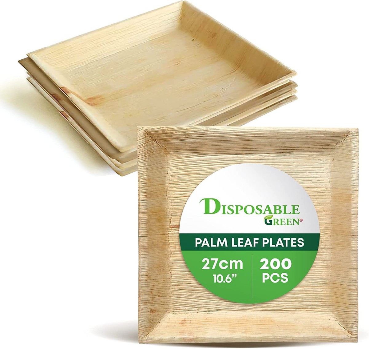 27cm Areca Square Palm Leaf Plate Eco Friendly Disposable biodegradable  10-200PK
