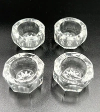 Vintage Glass Salt Cellars - Flower Center