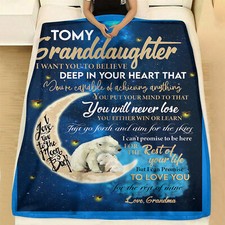 To My Granddaughter I Want You To Believe Fleece Blanket Gift From Grandma