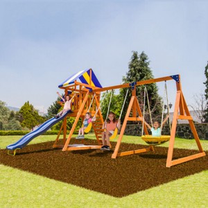 swing set with sandbox