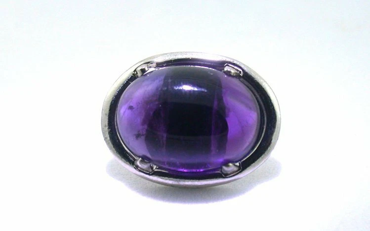 Natural 18x13 Oval Amethyst Cab Gemstone Silver Color Tie Tack EPTT389/31524 - Image 2 of 2