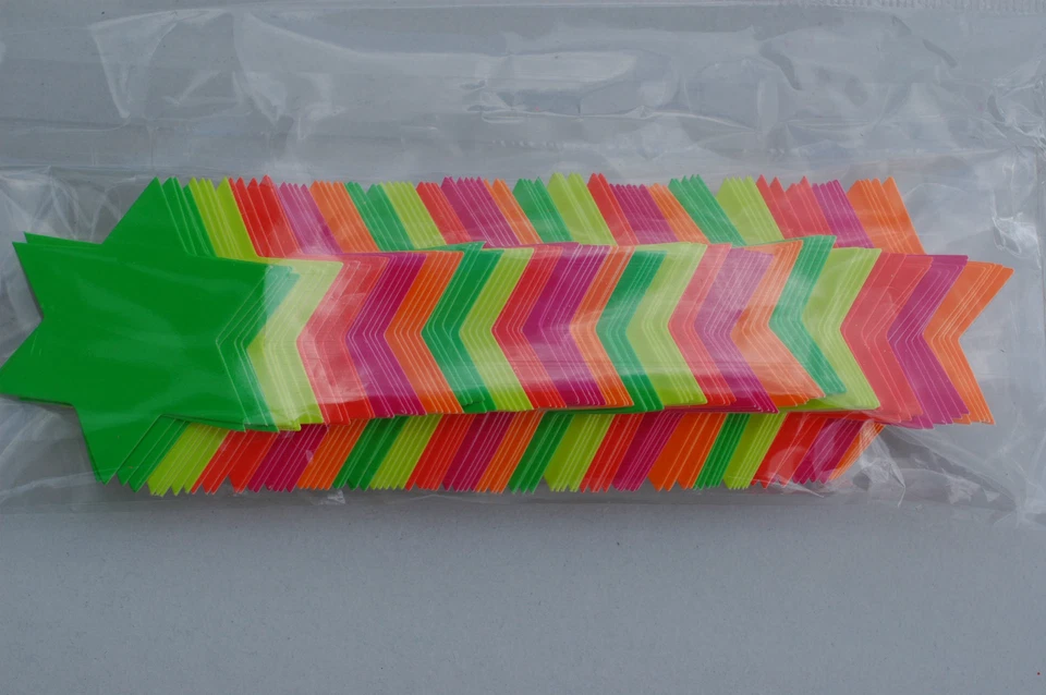 Pack of 100 42mm Neon Fluorescent Stars Retail Shop Labels Price Colour Displays