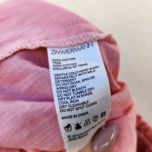 Zimmermann Kids Poppy 100% Cotton Voile Shorts Pink Size 8 (Girls) - Picture 7 of 7