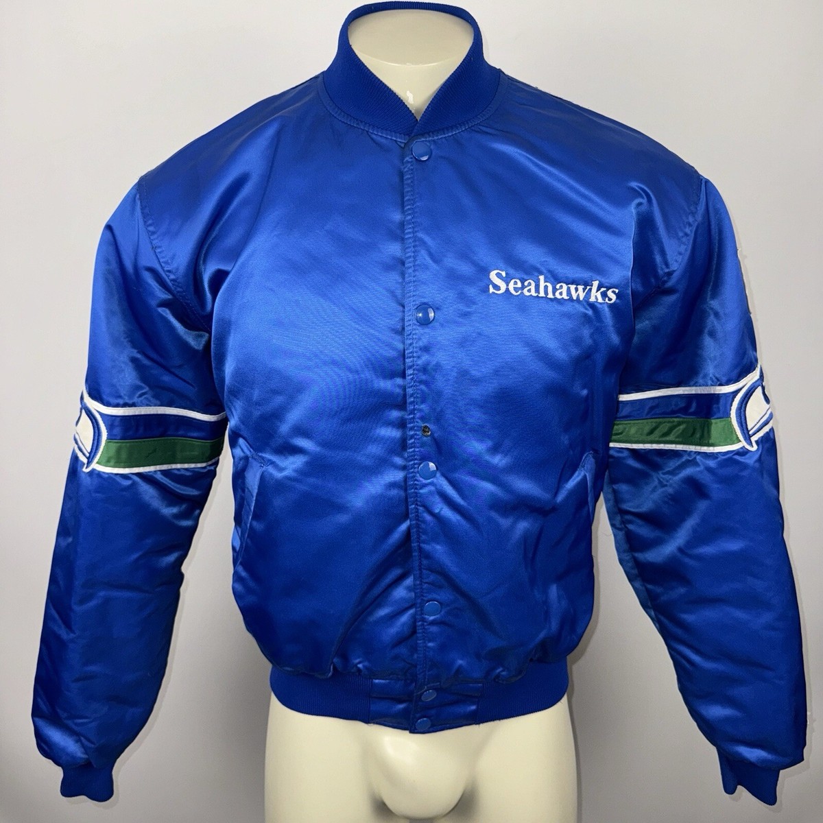 Seattle Seahawks Jacket Starter Bomber Satin Coat Vintage