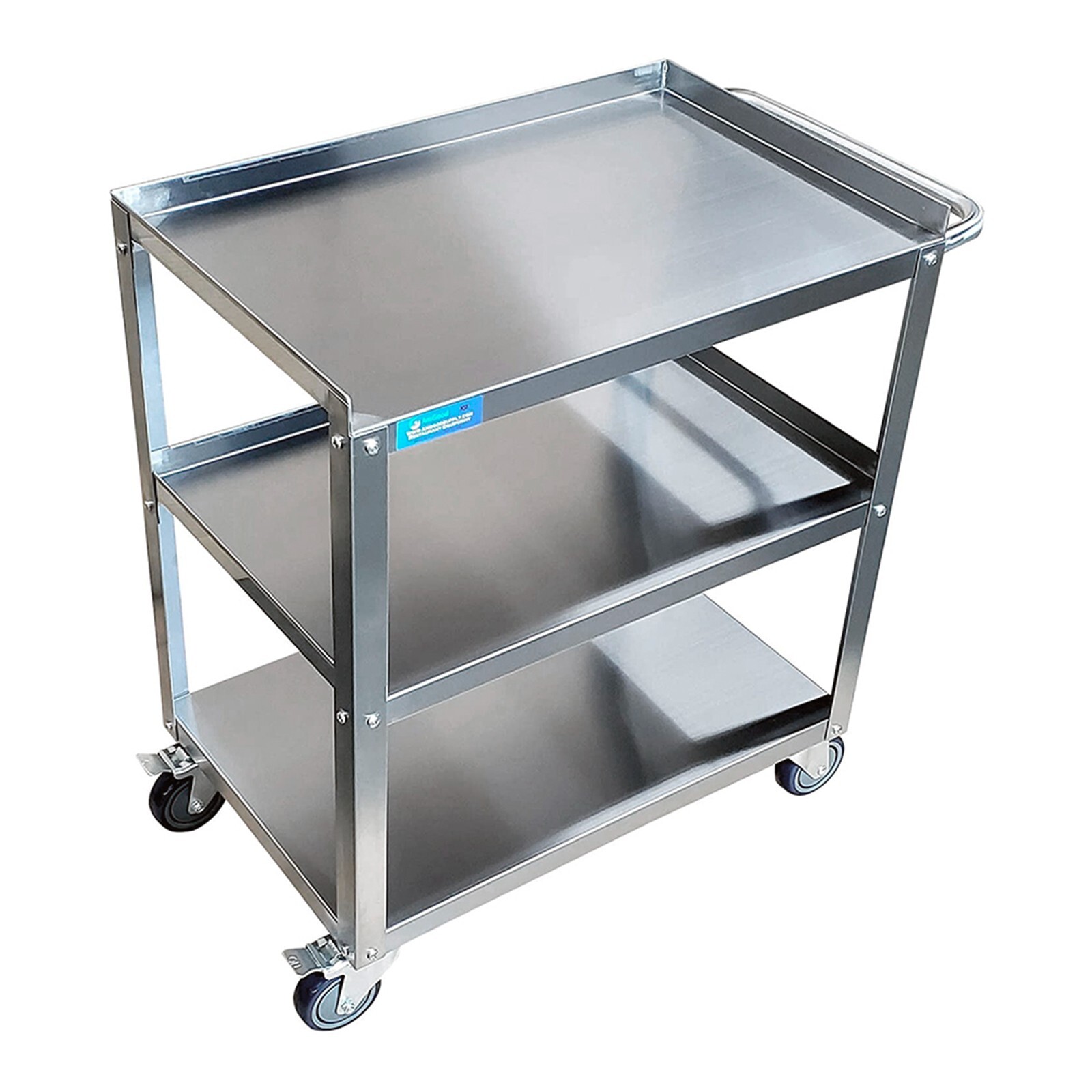 21 in. X 33 in. X 33 in. Stainless Steel 3-Shelf Utility Cart 21x33