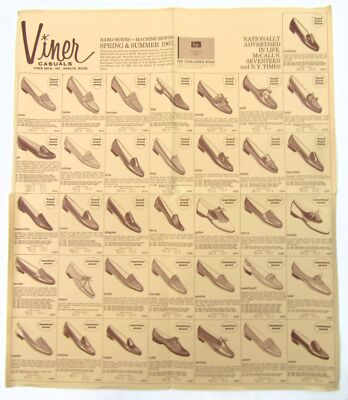1966 Viner Bros Shoe Store Poster Fill Large Advertising Styles Spring Summer 