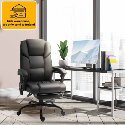 Vinsetto PU Leather Massage Office Chair Height Adjustable Computer Chair Black - Picture 11 of 12