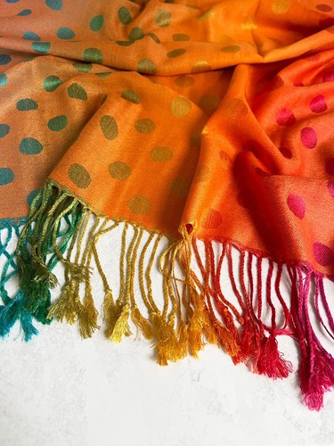Ladies Long Bright Rainbow Multi Colour Bubble Dots Scarf Pashmina Shawl Scarves - Picture 84 of 175