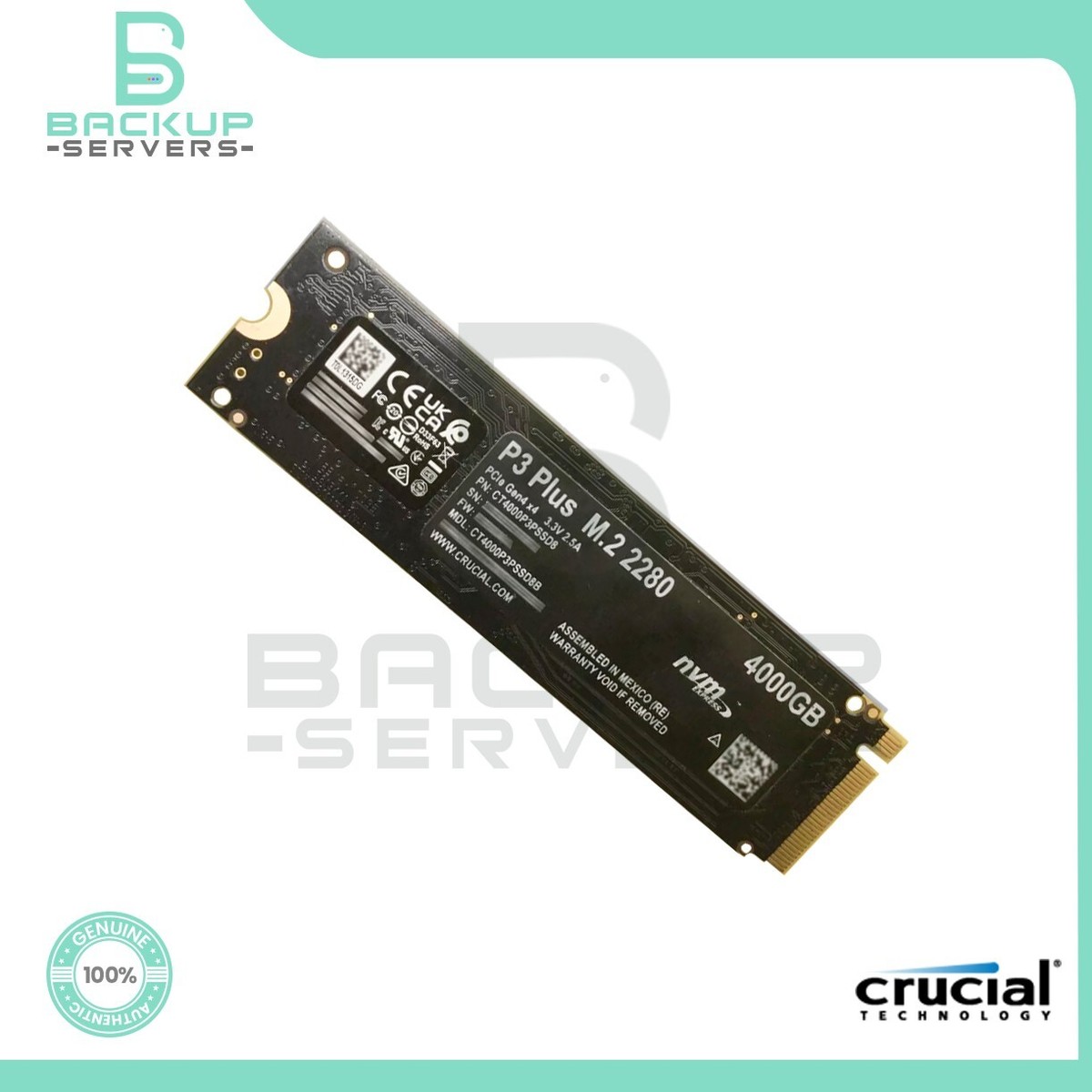 CT4000P3PSSD8 Crucial P3 Plus Series 4TB PCI-e NVMe M.2 2280
