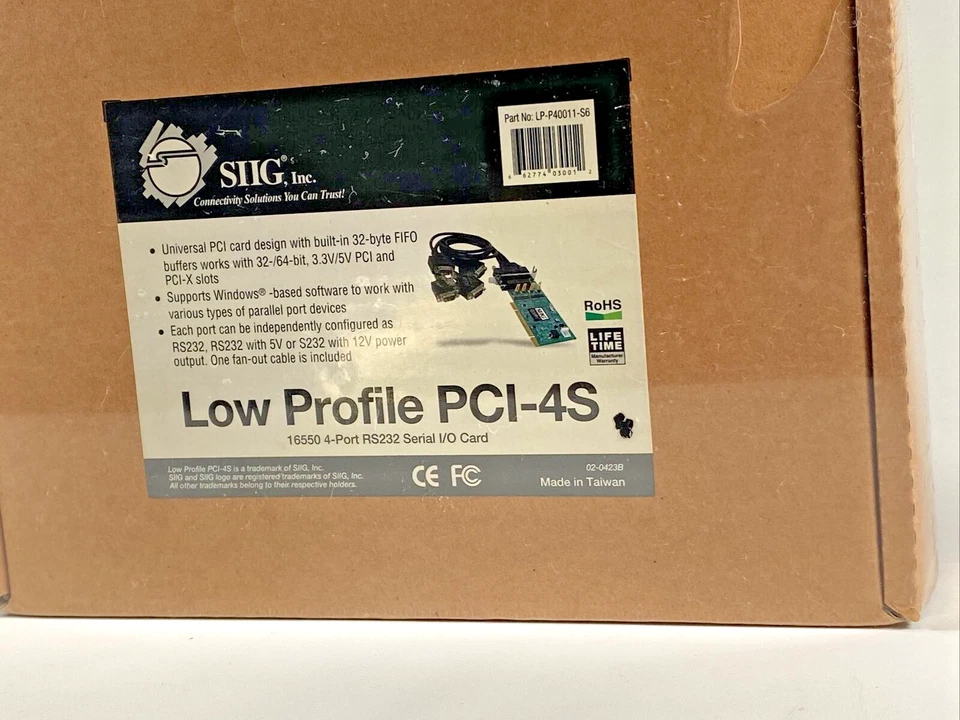 SIIG Serial Card 4-Port, PCI-4S, 32-BIT, 4 RS232 Serial Ports Brand New In Box - Image 2 of 4
