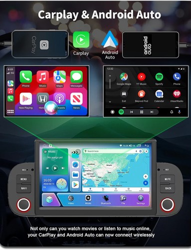 For Fiat Panda 2013-2020 Car Radio GPS Navi Android Auto Video CarPlay Screen 4G - Picture 4 of 29