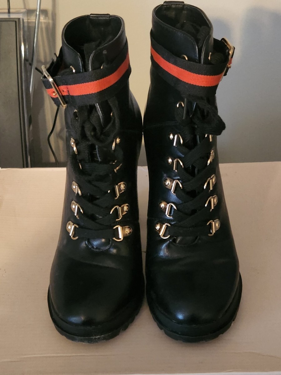 Ribonea Lace-Up Platform Bootie Size