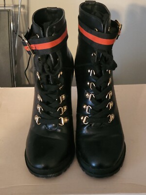 Ribonea Lace-Up Platform Bootie Size