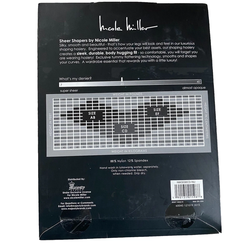 Nicole Miller New York Sheer Shaper Ladies Size CD - Image 4 of 4