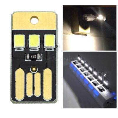 5/10PCS Mini LED USB Light Power White Card Lamp Bulb Led Keychain Portable