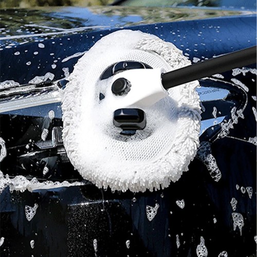Car Cleaning Brush Mop Chenille Microfiber Car Wash Brush Telescopic Long Handle - 第 5/8 張圖片