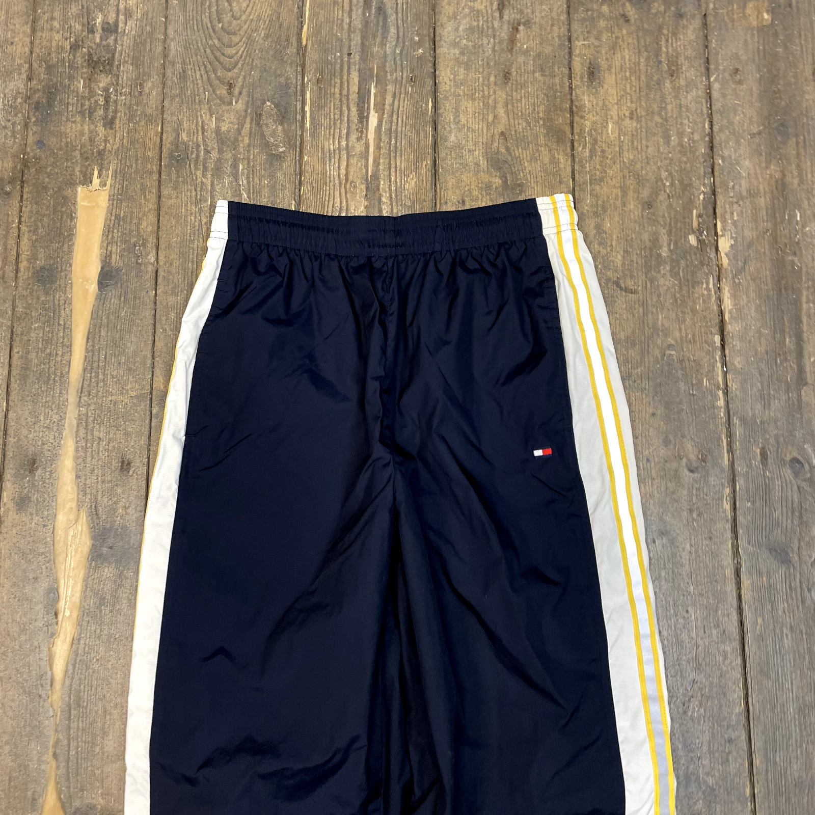 Tommy Hilfiger Track Pants Y2K Straight Leg Training Joggers, Navy, Mens Small image 3