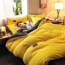 Winter Thick Warm Double-sided Velvet Duvet Cover Flannel Bedding Large