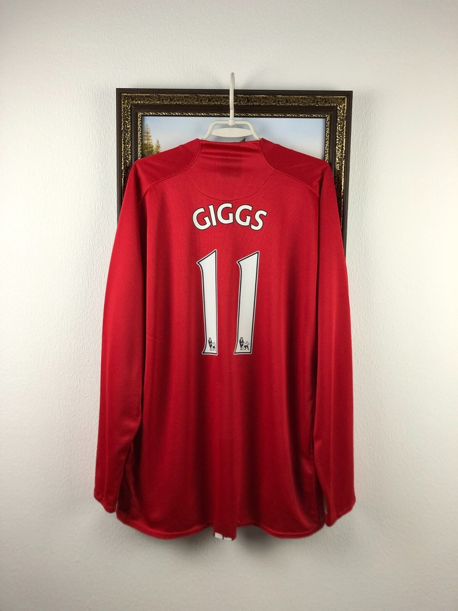 新品、未使用！マンチェスター・ユナイテッド GIGGS 11 長袖 ユニフォーム Manchester United football shirt 2007 Soccer #11 Giggs Long