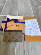 BRAND NEW AUTH Louis Vuitton Card Holder Case Reverse Monogram Canvas M69169 MIF