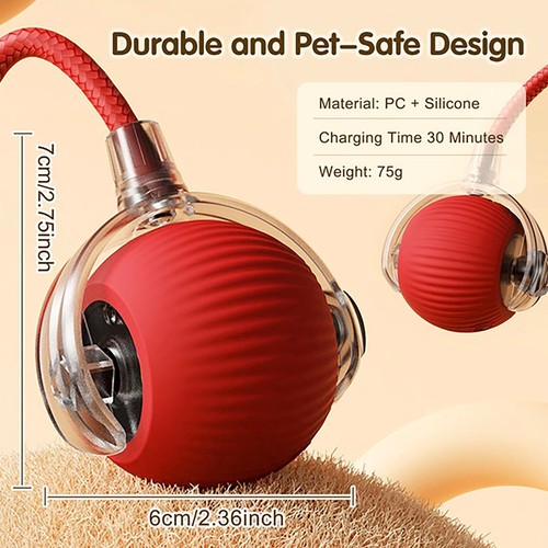 Dog Cat Toy Automatic Rolling Ball Smart Electric Pet Self-Moving Kitten Game US - Picture 6 of 17