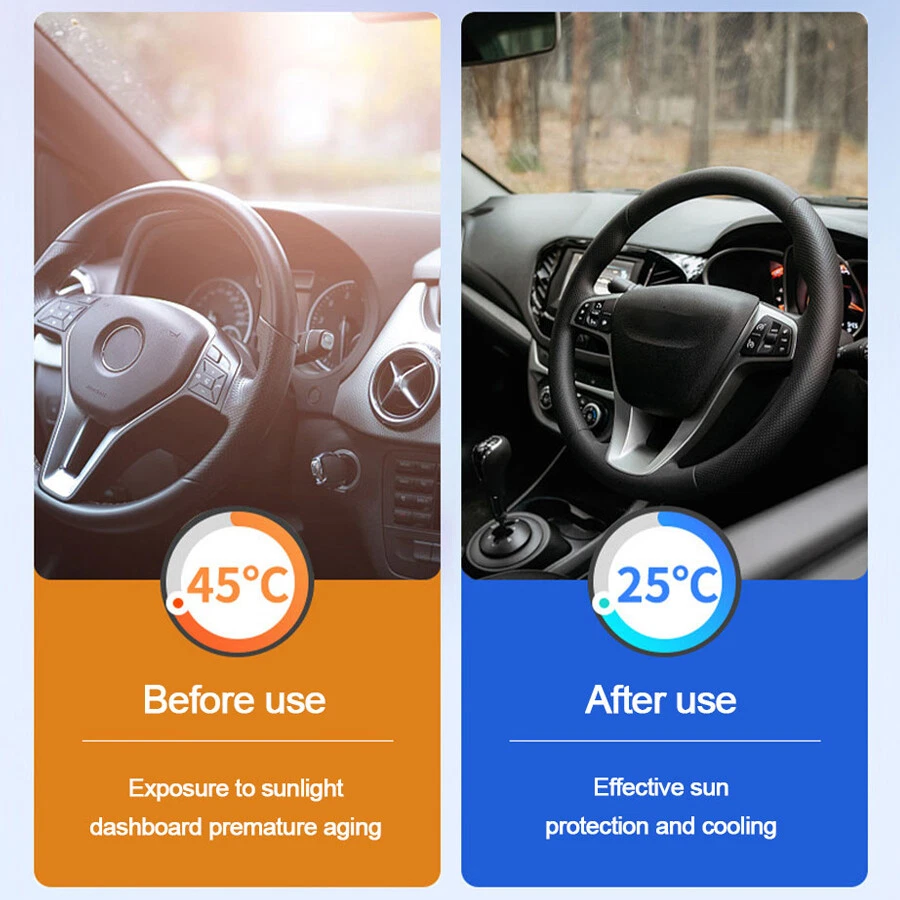 Car Sun Visor Shade Cover Windshield Sunshade Sun UV Block Protector Titanium — 第 4/4 张图片