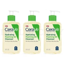 CeraVe Hydrating Foaming Oil Cleanser for Dry Skin 8oz Lot of 3