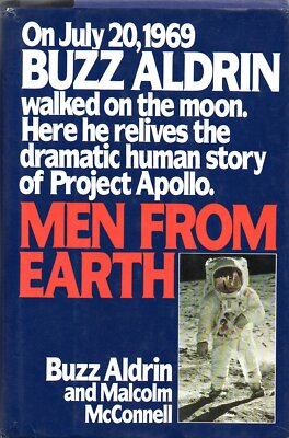 MEN FROM EARTH BUZZ ALDRIN RARE 1ST US EDITION 1989 SIGNED HB APOLLO AUTOGRAPH