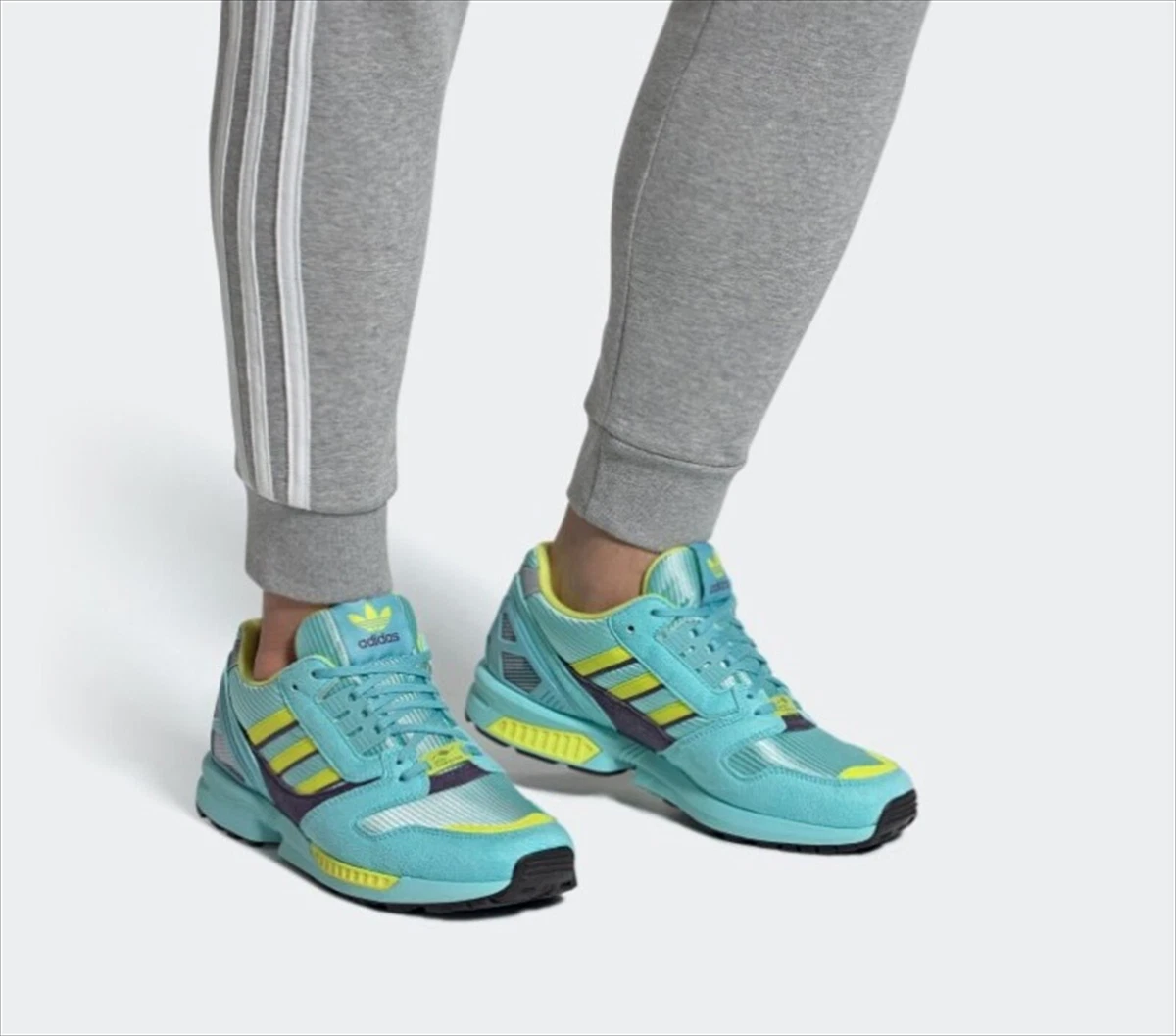 ADIDAS ORIGINALS ZX 8000 CLEAR AQUA/LIGHT AQUA/SHOCK YELLOW (EG8784) NEW US 11