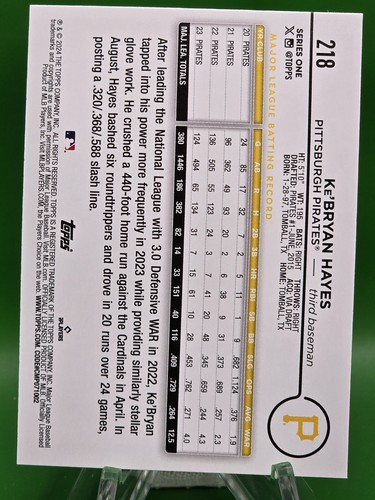 Ke'Bryan Hayes 2024 Topps ASG Foil Stamped #218 All-Star Game SET EXCLUSIVE - Bild 2 von 2