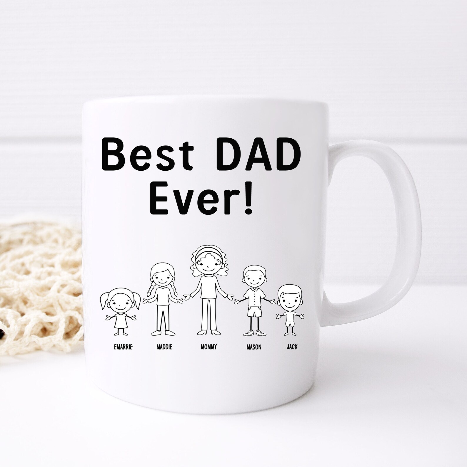 Best Dad Ever Mug Personalized Dad Mug Father's Day Gift Daddy Coffee Mug Best