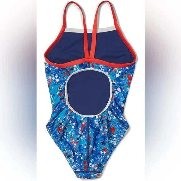 Speedo Starry Blue Americano traje de baño de una pieza niñas 16 UV protección solar baño a Foto 2 de 2