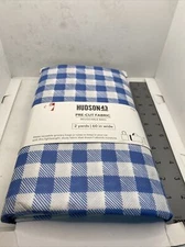 HUDSON 43 FABRIC Blue & White Gingham 2 yards 60 in wide Brand new U-926C
