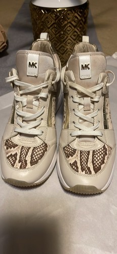 Michael Kors Georgie Leather and Snake skin with Goldtone Accents