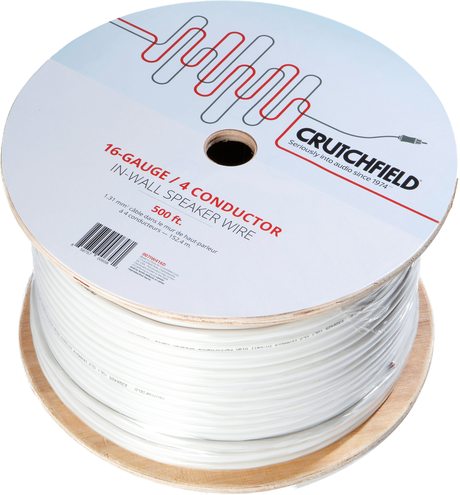 Встроенный в стену 4-жильный провод Crutchfield 16-го калибра, рулон длиной 500 футов