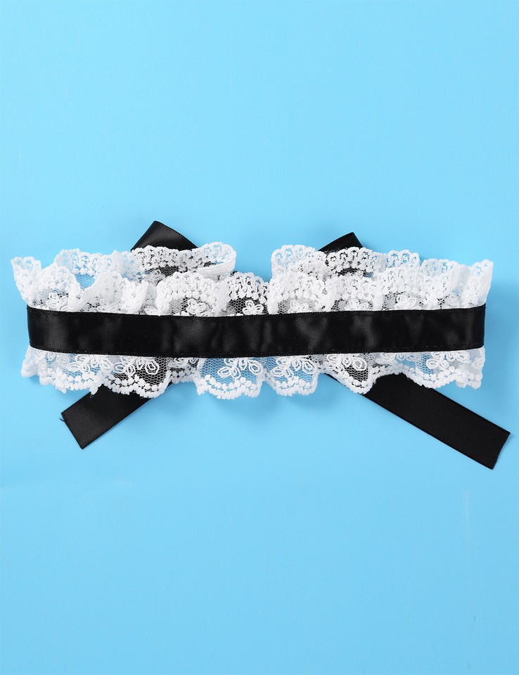 Women Shiny Maidservant Apron Maid Cosplay Outfits Halloween Fancy